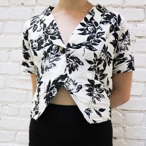 Vintage cropped button-down shirt